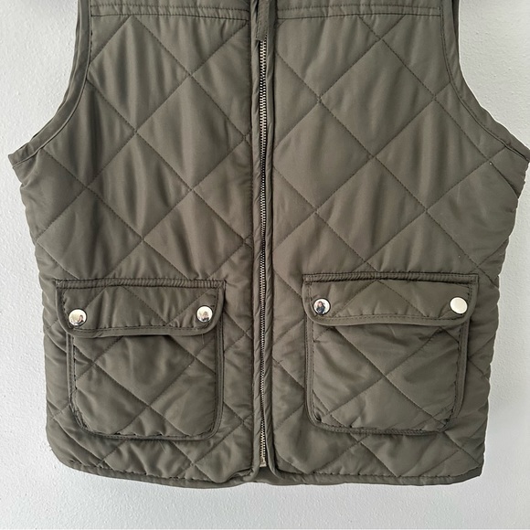 Thread & Supply (Small) Olive Green Quilted Puffer Vest - Picture 6 of 9